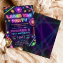 Search for neon party invitations Glow arcade party