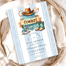 Search for blue cowboy boots baby shower invitations A little cowboy