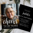 Search for black and white 80th invitations Eighty years old