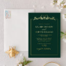 Search for elegant emerald green and gold wedding invitations Calligraphy