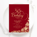 Search for red and gold 50th birthday invitations For her