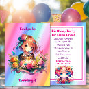 Search for anime birthday invitations Colorful