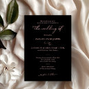 Search for formal black and rose gold invitations Typography