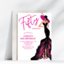 Search for hot pink 50th birthday invitations Elegant