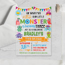 Search for monster square invitations Kids