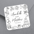 Search for fun square stickers Black and white
