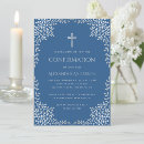 Search for blue confirmation invitations Elegant