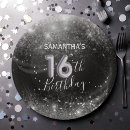 Search for silver glitter plates Silver and black