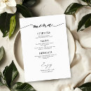 Search for black and white wedding menus Dinner