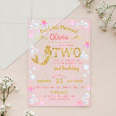 Search for mermaid 2nd birthday invitations Pink