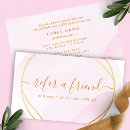 Search for pink and gold referral cards Elegant