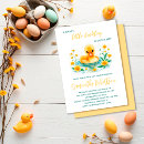 Search for a little duckling is on the way baby shower invitations Greenery
