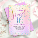 Search for ombre sweet 16 invitations 16th birthday