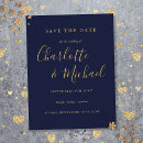 Search for blue gold save the dates Simple