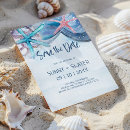 Search for sea shells save the dates Starfish
