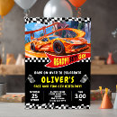 Search for chequered flag birthday invitations Race car party