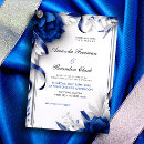 Search for silver wedding invitations Blue and silver