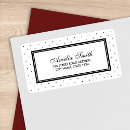 Search for black polka dot return address labels Black and white