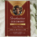 Search for red and gold graduation invitations Elegant
