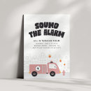 Search for girl firefighter birthday invitations Sound the alarm
