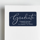 Search for blue graduation return address labels Elegant