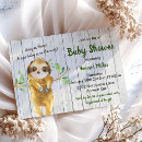 Search for sloth baby shower invitations Rustic