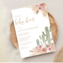 Search for cactus baby girl shower invitations Blush pink