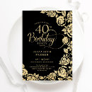 Search for rose gold 40th birthday invitations Elegant