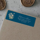 Search for peach and blue return address labels Bride