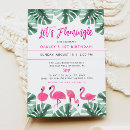 Search for pink flamingo birthday invitations Palm leaves
