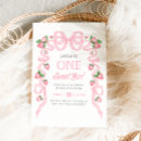 Search for vintage 1st birthday invitations Pink bow