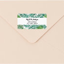 Search for green leaves return address labels Tropical