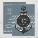 Search for nautical 40th birthday invitations Anchor