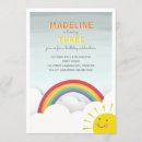 Search for sunshine birthday invitations Rainbow