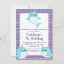 Search for narwhal birthday invitations Blue