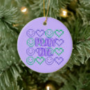 Search for multicolored christmas tree decorations Typography