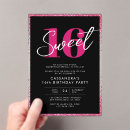Search for pink black sweet 16 invitations Calligraphy