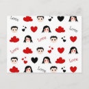Search for red heart pattern postcards Valentine