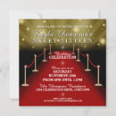 Search for hollywood red carpet sweet 16 invitations Gold