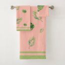 Search for green leaves bath towels Exotic