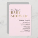 Search for pink gold baby shower invitations Typography