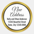 Search for black and gold address stickers Change of address