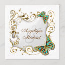 Search for white butterfly square invitations Blue