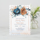 Search for navy blue and burnt orange wedding invitations Floral