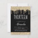 Search for girls 13th birthday invitations Black