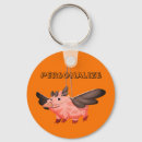 Search for pigs rounded key rings Pink pig