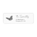 Search for butterfly illustration return address labels For her