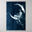Search for vintage crescent moon posters Night