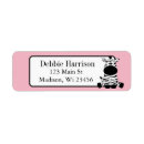 Search for pink zebra return address labels Stripes