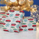 Search for vintage christmas car wrapping paper Modern